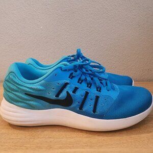 Nike Womens LunarStelos Running Shoes Sneakers Lace Up Low Top Mesh Blue Size 8
